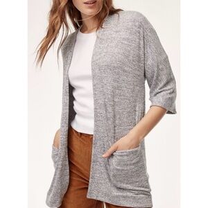Aritzia Wilfred Free Zlata Open Front Cardigan Grey